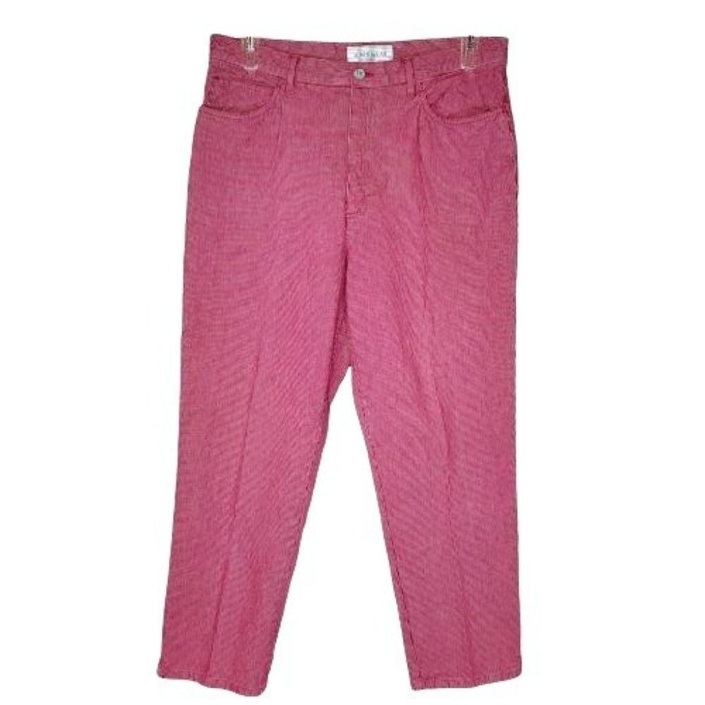 Jones Wear Sport Women Red Striped Pants 35 inch Waist